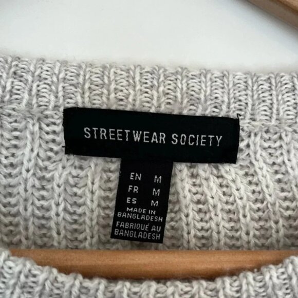 Streetwear society oversized gray sweater size medium - Picture 3 of 4